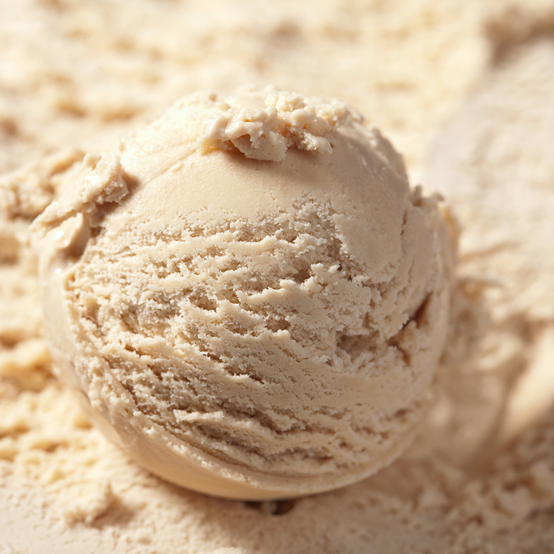 closeup shot of vanilla ice cream scoop