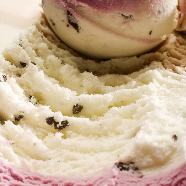 fresh mixed ice cream scoop close up shoot